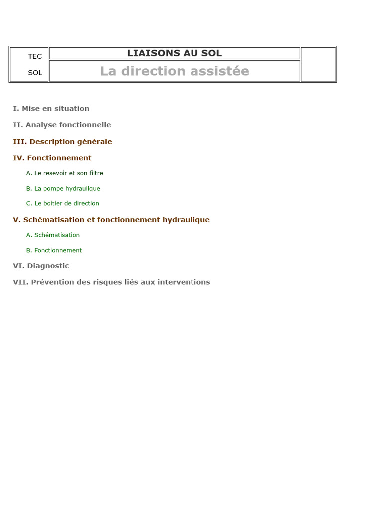 Fonctionnement de la direction assistée | PDF | Pompe | Ingénierie ...