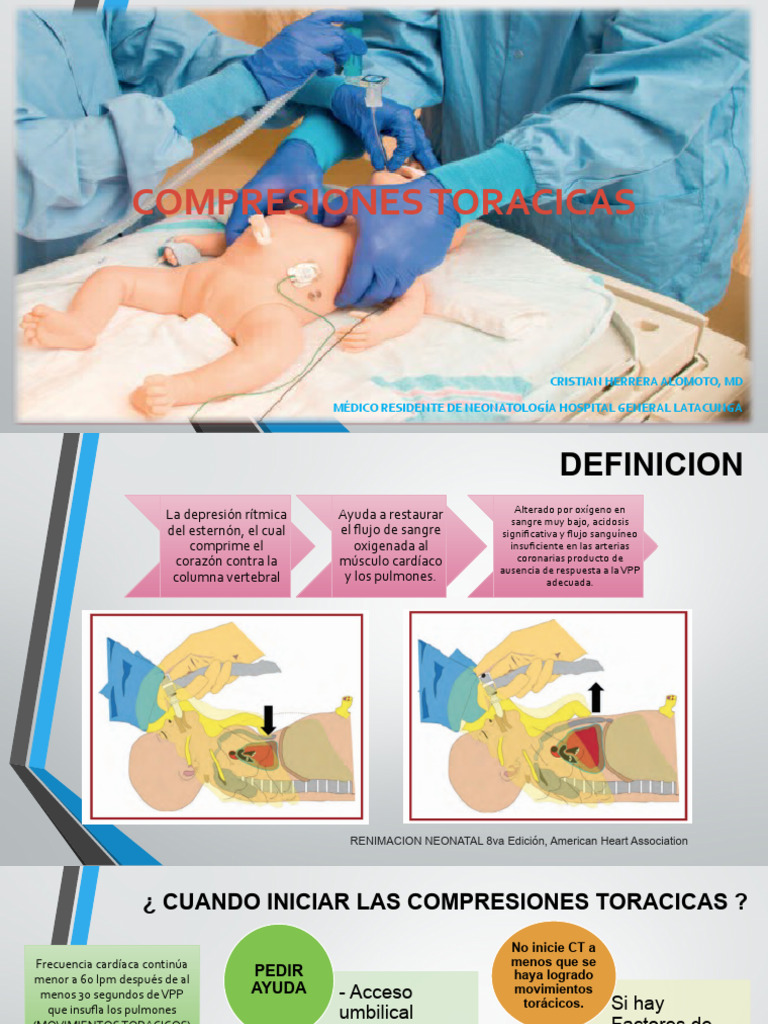 Guía de Compresiones Torácicas Neonatales | PDF | Corazón | Tórax