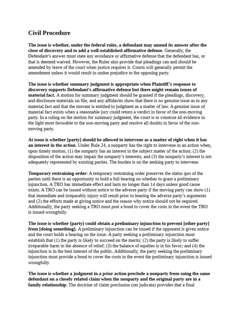 BAR EXAM KY Rule Statements | PDF | Collateral Estoppel | Miranda Warning