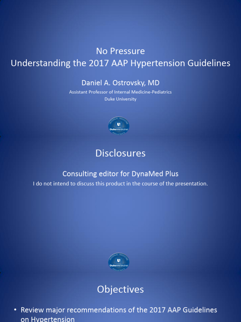 2017 AAP Hypertension Guidelines Overview | PDF | Hypertension | Blood ...