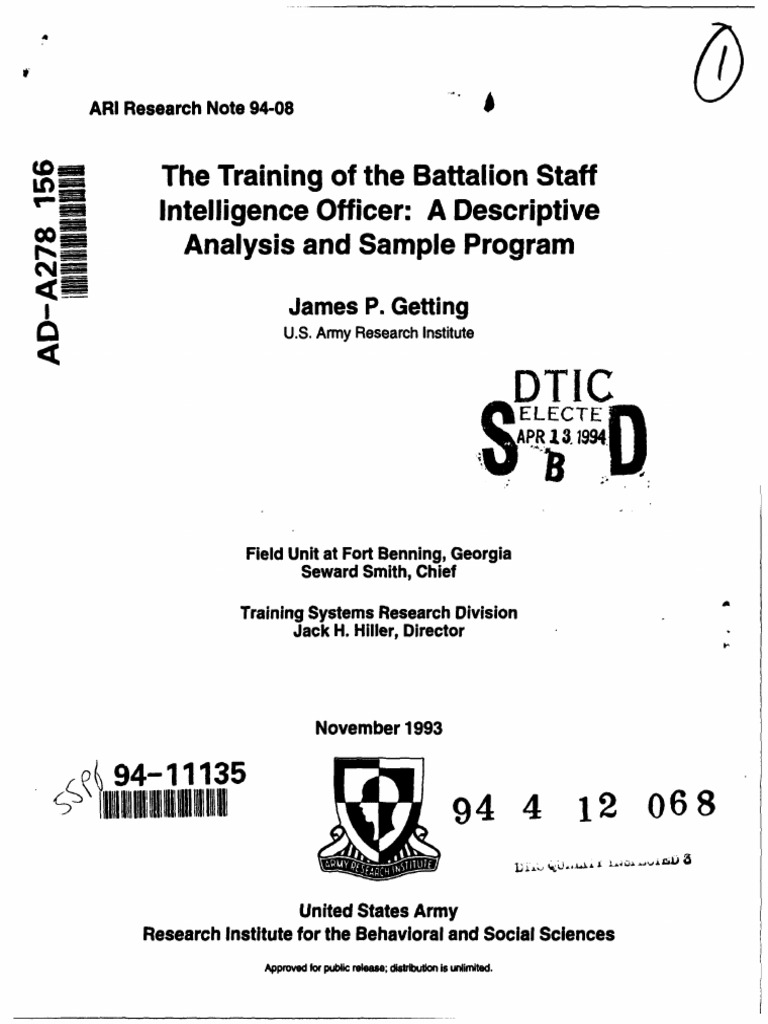 Battalion Staff Intelligence Officer Training | PDF | Military ...