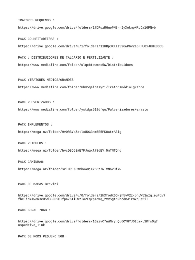 Varios Pack de Mods Nesse Texto | PDF