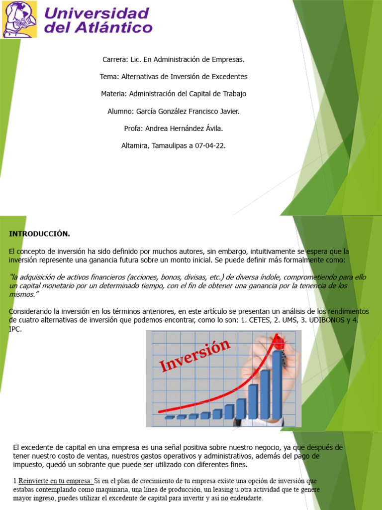 Alternativas de Inversión para Empresas | PDF | Inversiones | Business