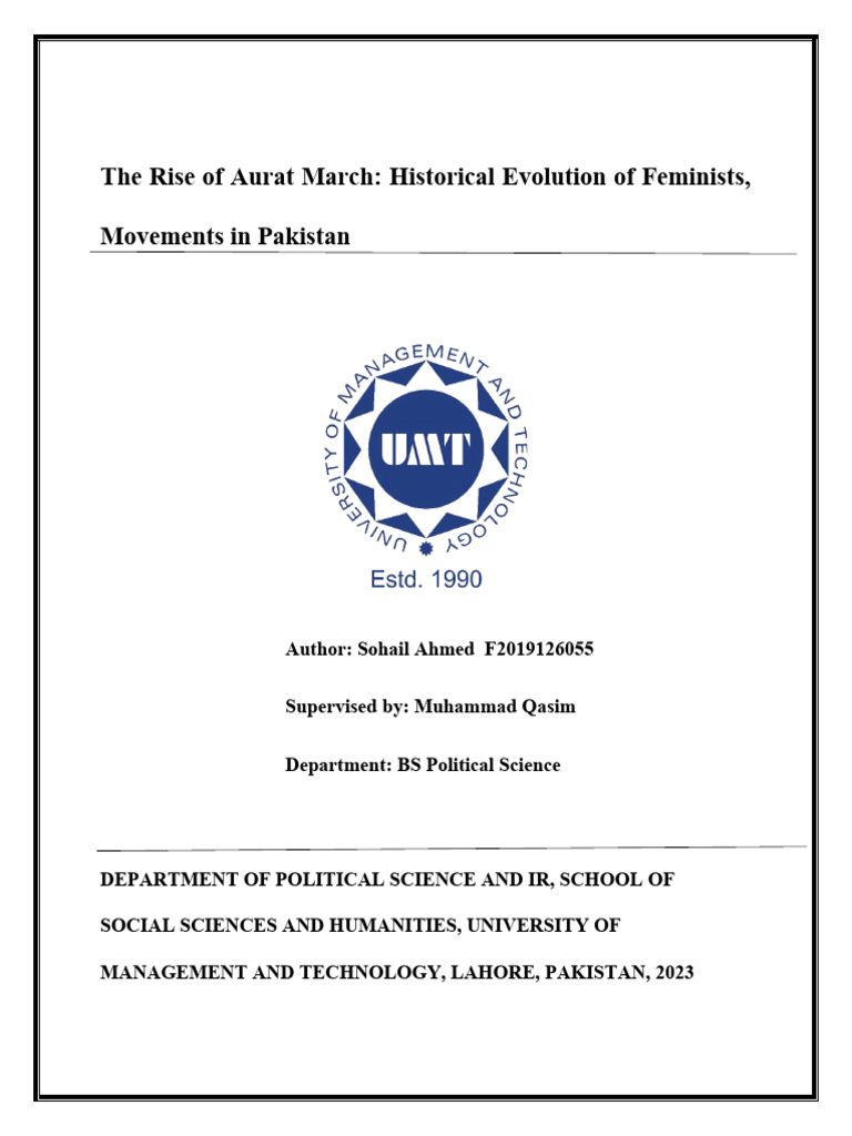 Sohail Ahmed F2019126055 Thesis (CD) | PDF | Gender Studies | Feminism