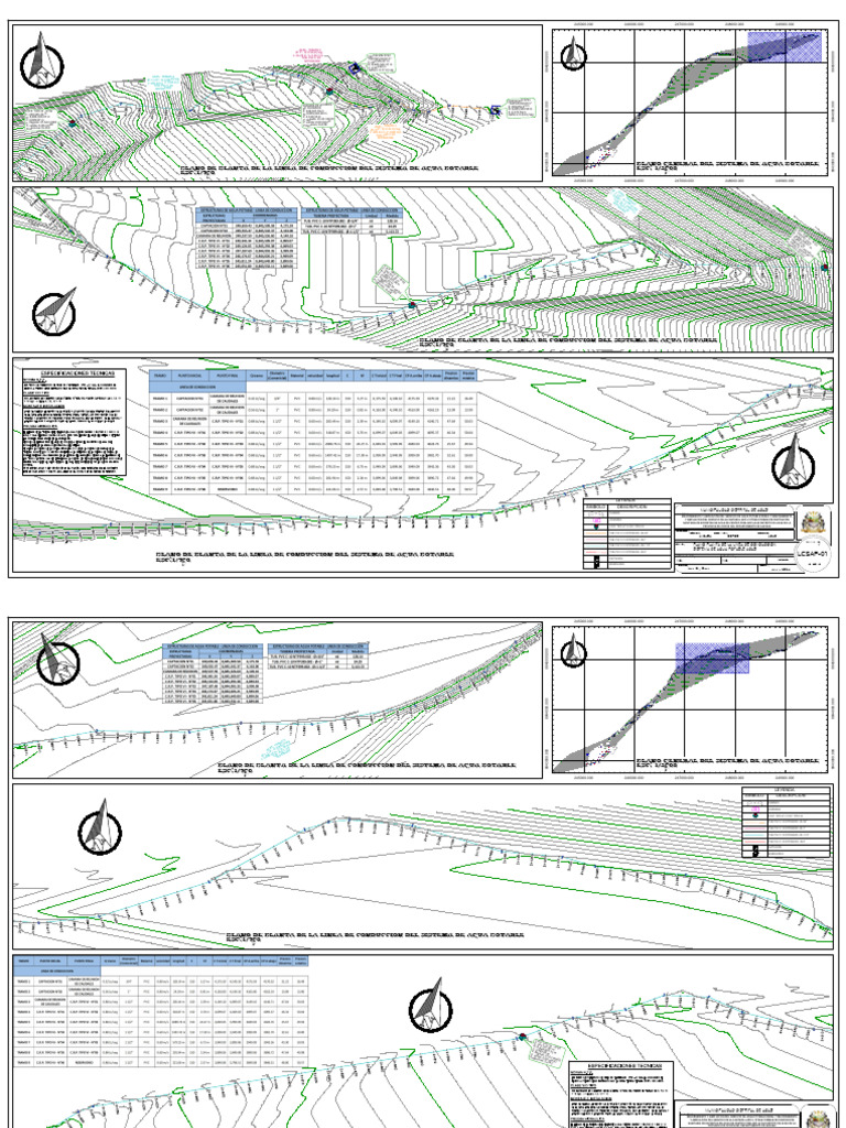 Perfil y Planta de Linea de Conduccion Acas | PDF