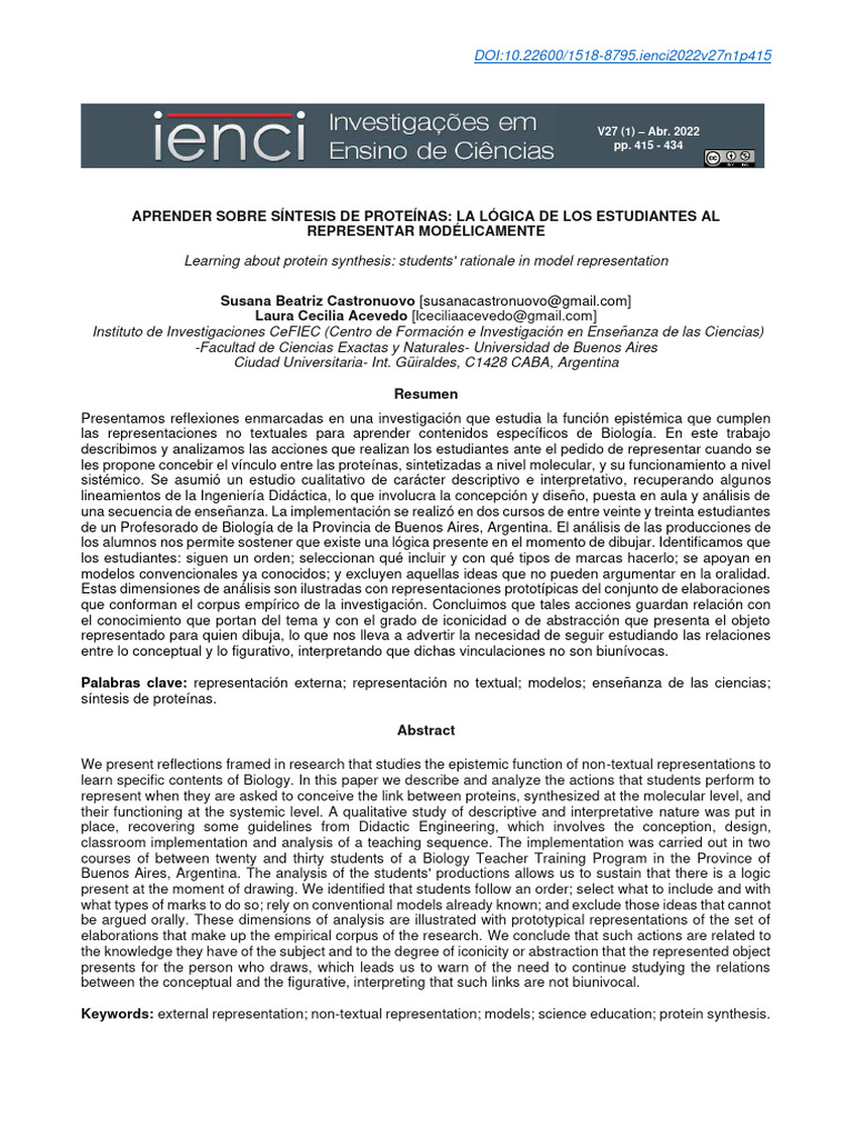 Aprender Sobre Sintesis De Proteinas La Descargar Gratis Pdf