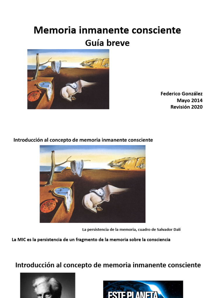 Memoria Inmanente Consciente - Guía Breve | PDF | Memoria | Hora
