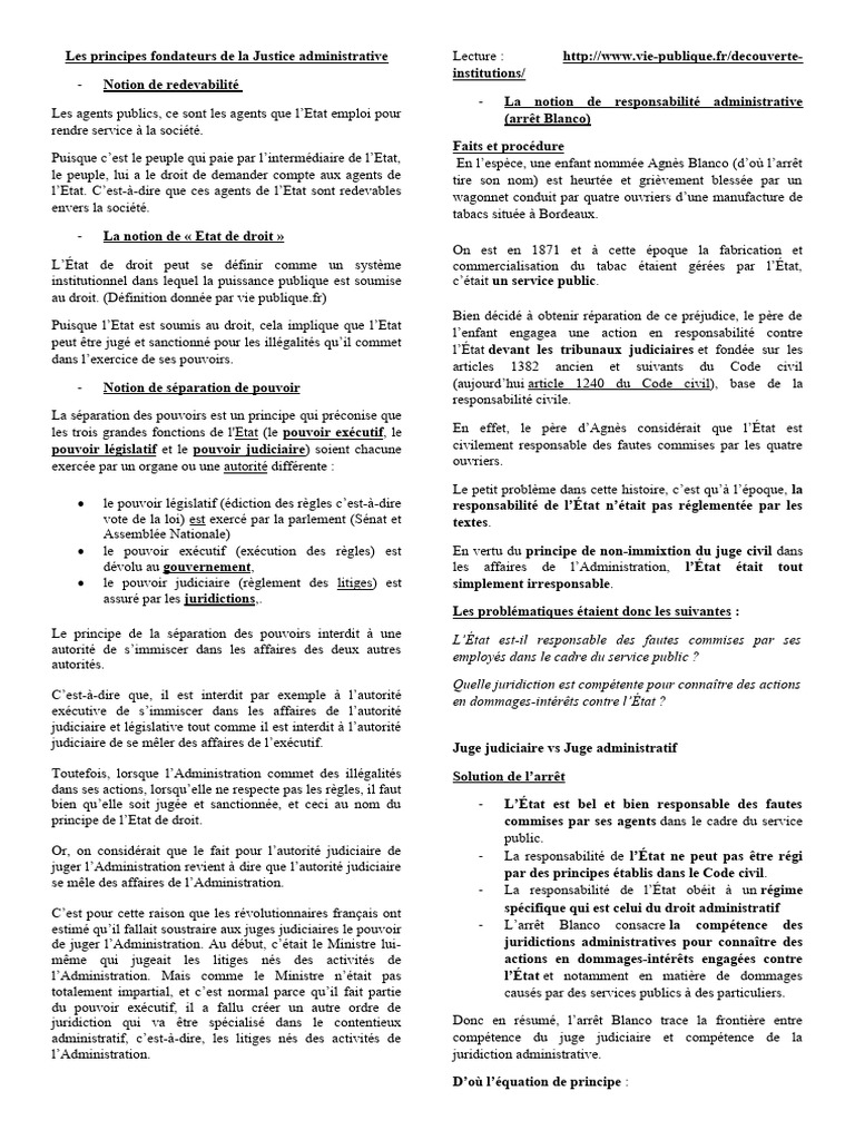 Principes de la Justice Administrative | PDF | Compétence | Systèmes ...