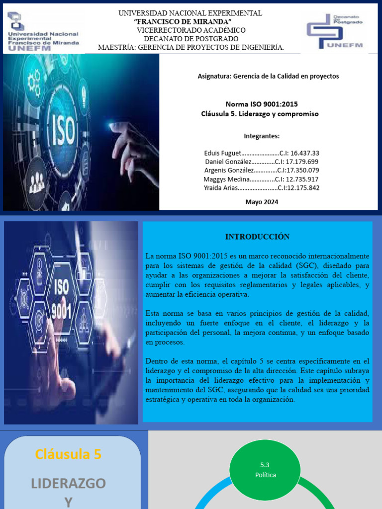 Liderazgo en ISO 9001:2015 y Calidad | PDF | Gestión de la calidad ...