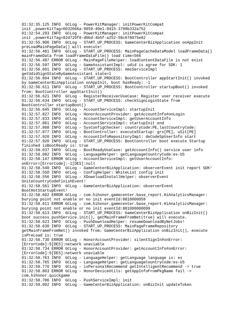 GameCenter Initialization Log Analysis | PDF | Software | Computer ...