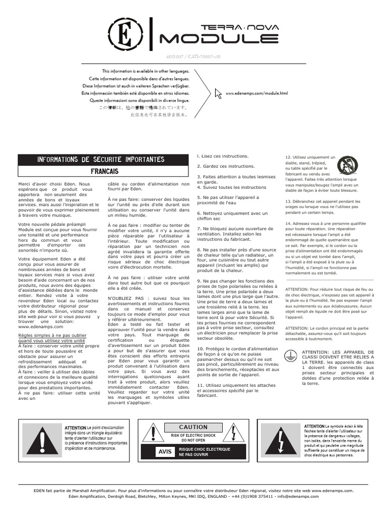 Terra Nova Module FR | PDF | Égaliseur (Audio) | Traitement du signal