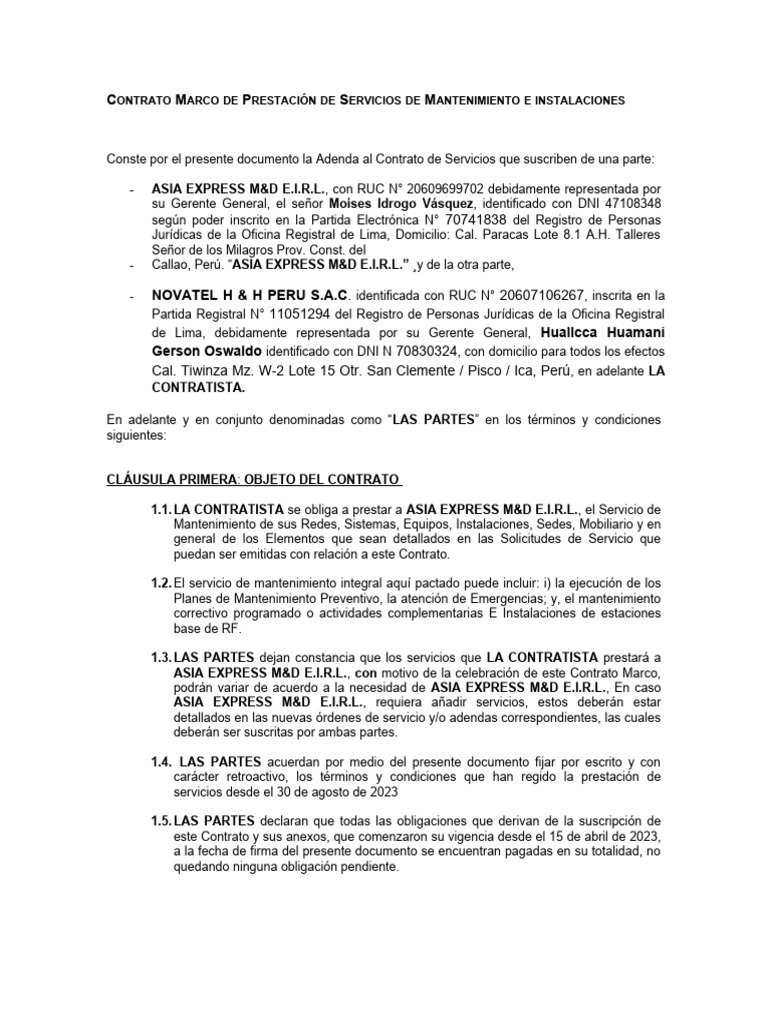 Modelo de Contrato de Telecomunicaciones | PDF | Daños y perjuicios
