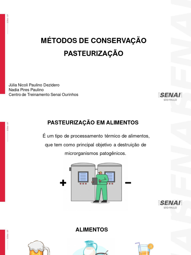 PASTEURIZAÇÃO | PDF | Gastronomia, comida e vinho | Bem-estar