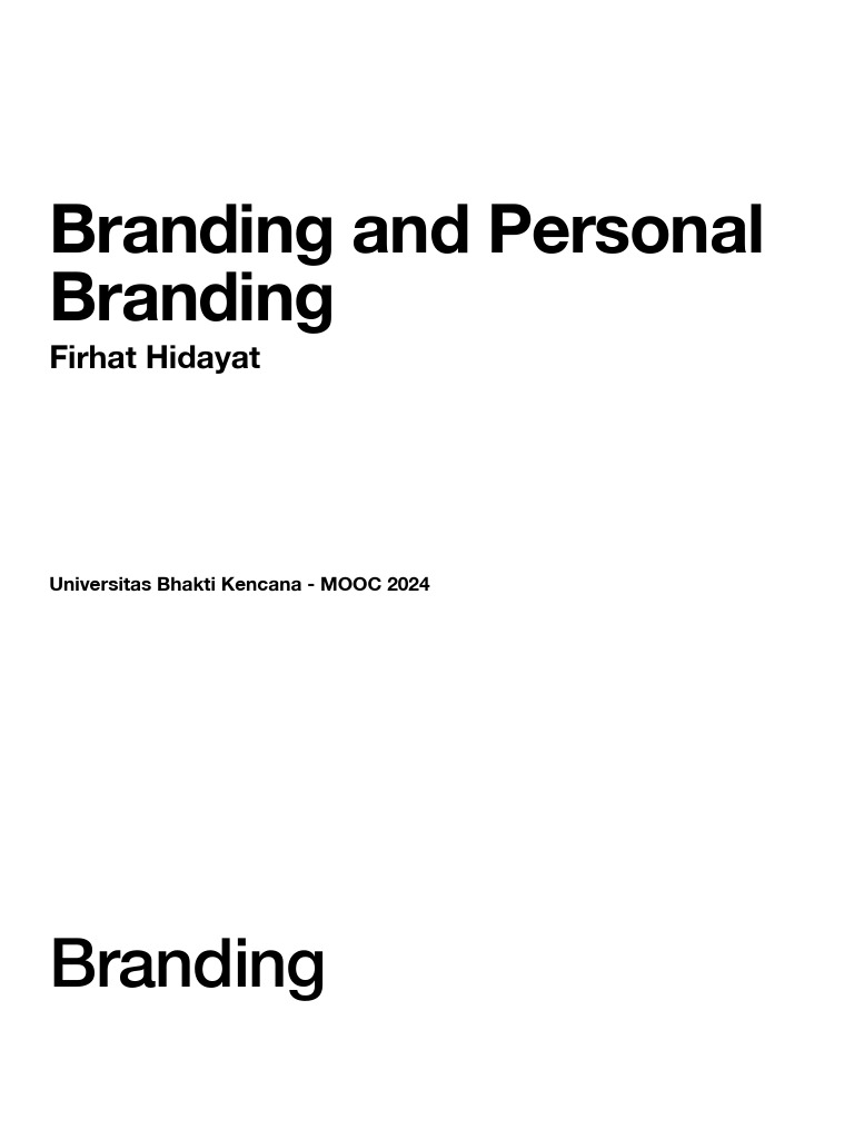 Branding And Personal Branding Pdf Brand Digital Marketing