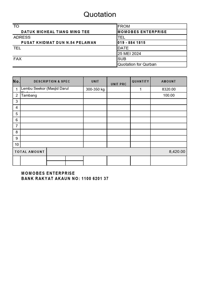 Simple Business Quotation1 | PDF