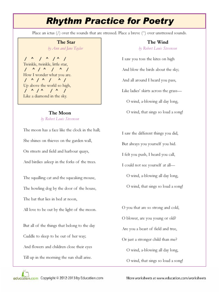 Rhythm Practice Poetry | PDF