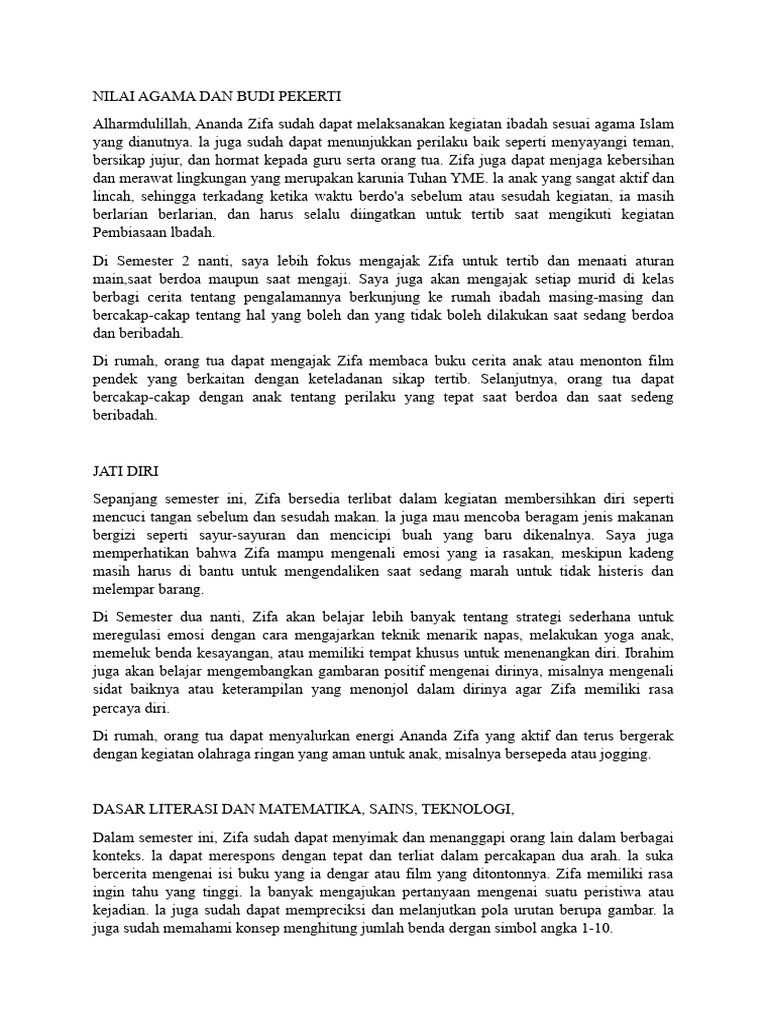 16 Contoh Narasi Raport Kurikulum Merdeka Bahasa Inggris SMP dan SMA