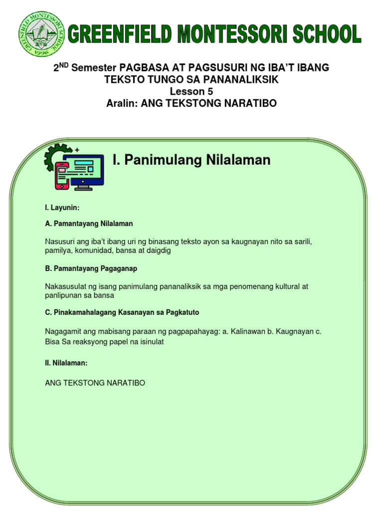 Q3 LESSON 5 Pagbasa at Pagsusuri | PDF