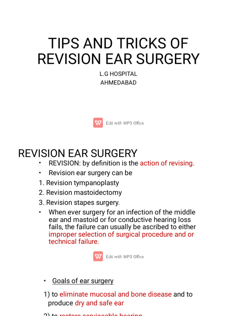 Revision Strategies for Ear Surgery | PDF | Ear | Human Head And Neck