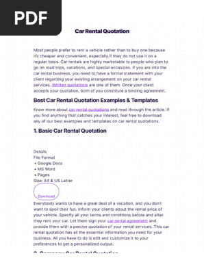 CAR RENTAL CONTRACT