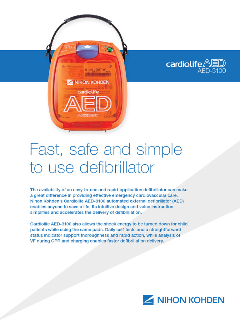 Brochure_cardiolife Aed 3100 | Download Free PDF | Manufactured Goods