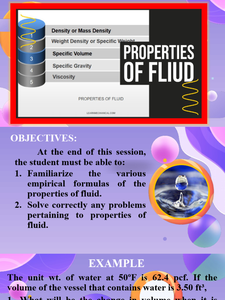 Properties of Fluids | PDF | Pressure | Water