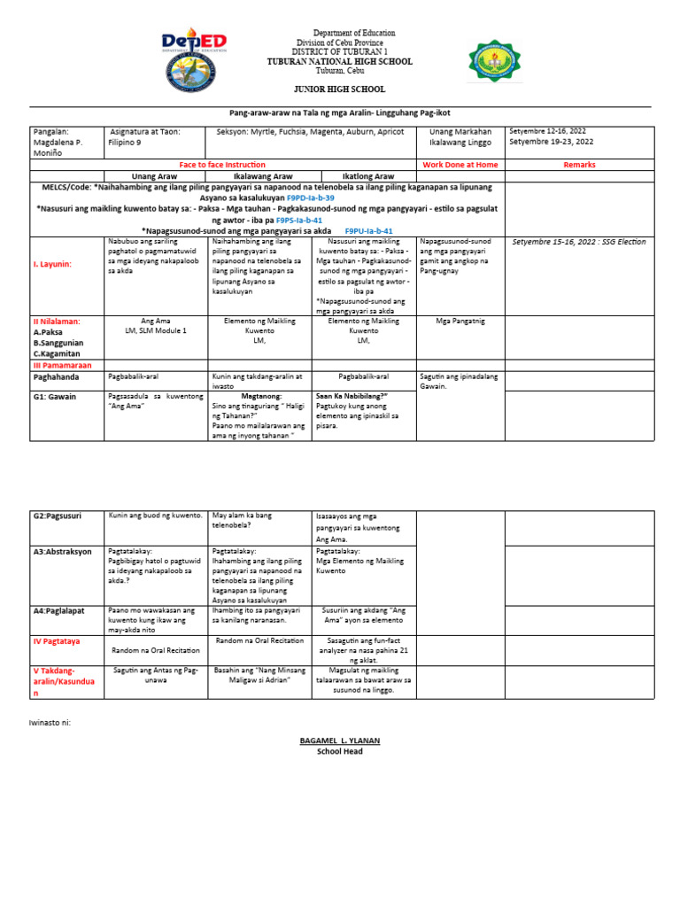 DLL Fil 9 Q1 | PDF