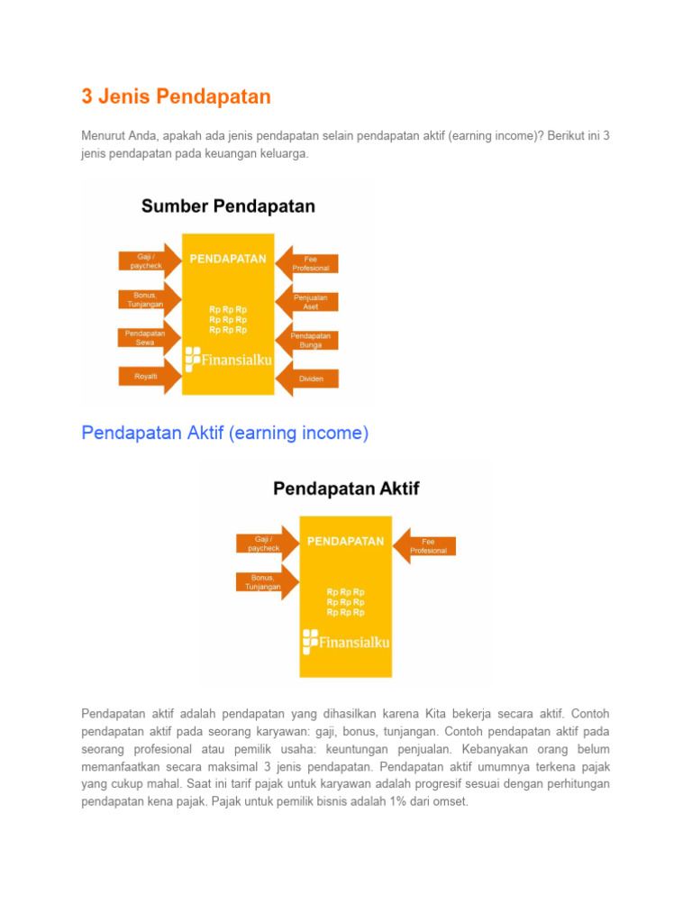 3 Jenis Pendapatan | PDF