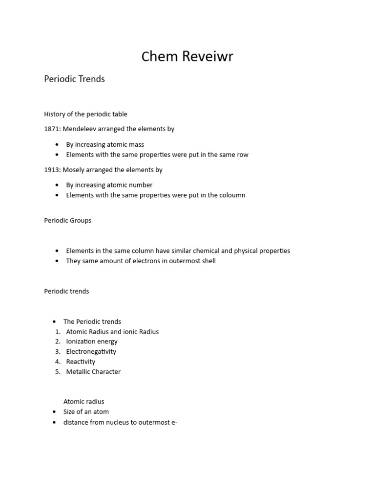 Periodic Trends | PDF | Ion | Applied And Interdisciplinary Physics