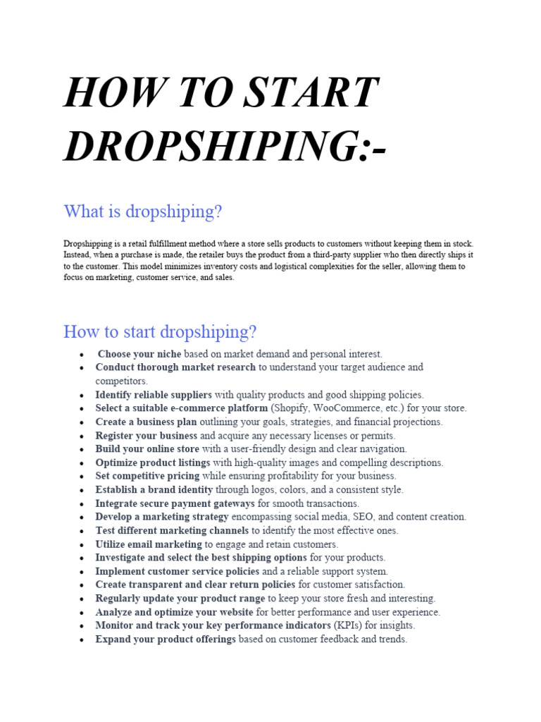 Starting Your Dropshipping Business Guide | PDF | Retail | Marketing