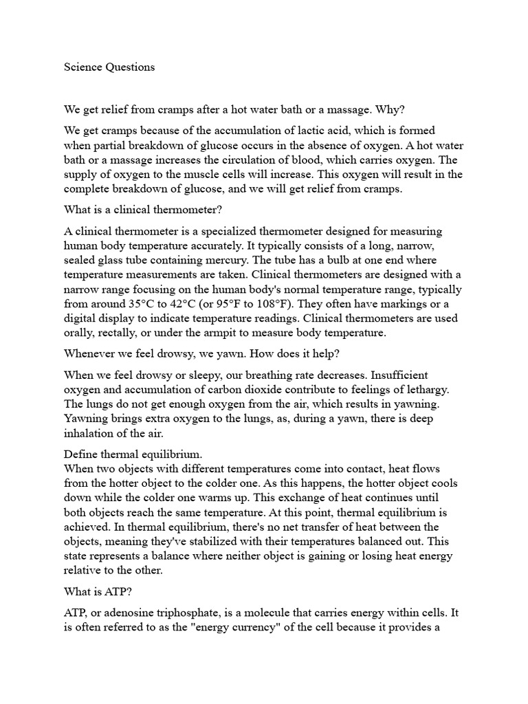 Science Questions 7C | PDF | Nutrition | Diet & Nutrition