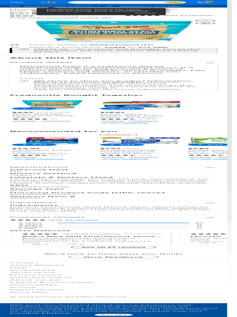 Bob S Red Mill Nutritional Yeast 142g Pdf Vitamin Foods