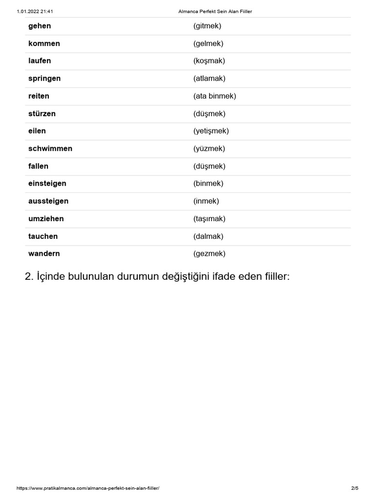 Almanca Perfekt Sein Alan Fiiller PDF