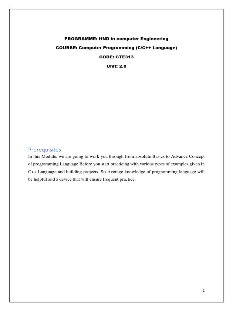 C++ Guide | PDF | Class (Computer Programming) | Programming