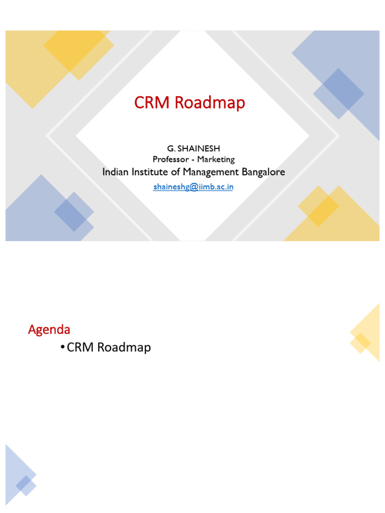 Session 16 18 Crm Roadmap 1 Pdf Customer Relationship Management