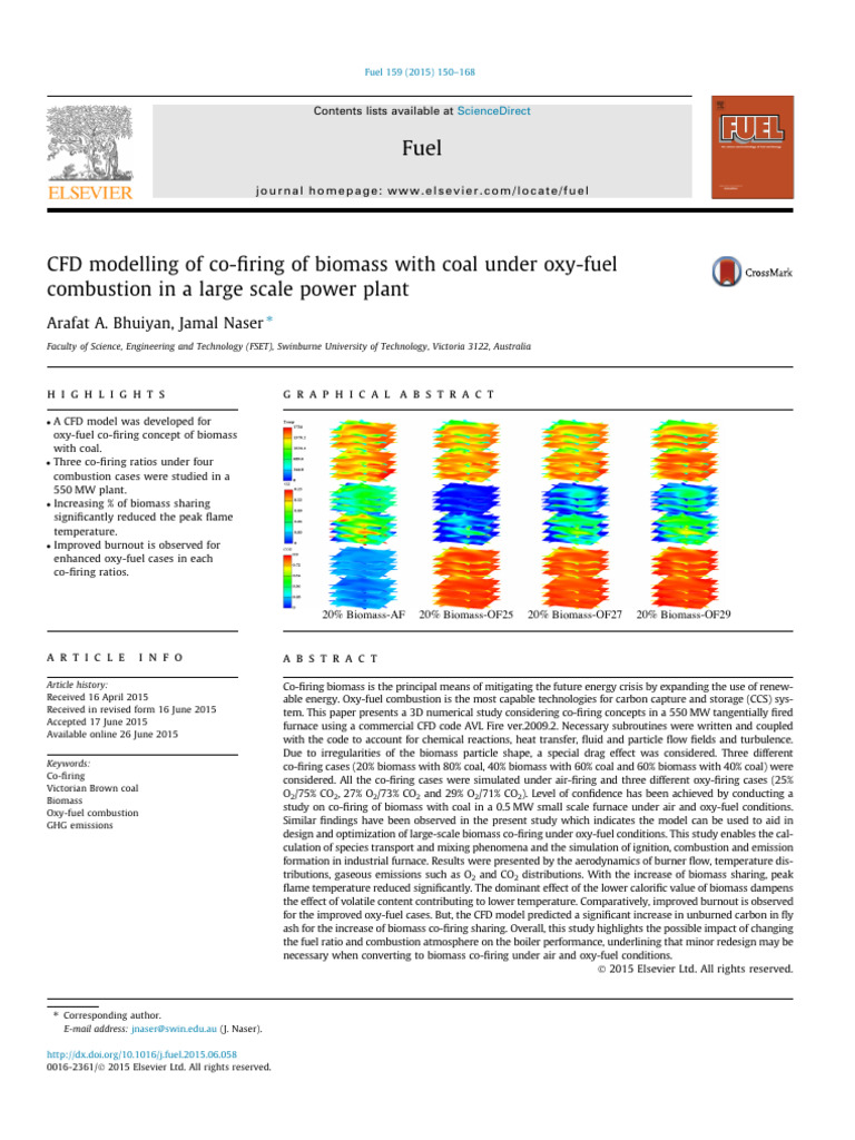 Oxy-Fuel Co-Firing of Biomass and Coal | PDF | Combustion | Fuels