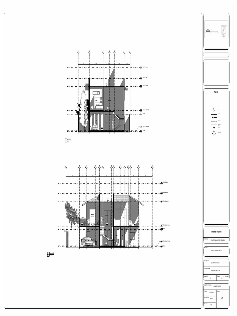 Niveles y Secciones de Plano Arquitectónico | PDF