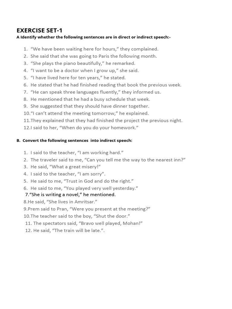 Ex 1 reported speech pdf