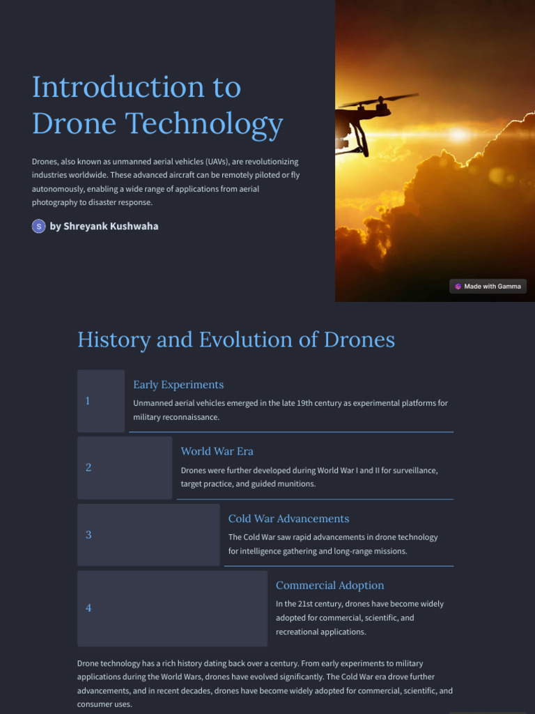 Introduction to Drone Technology | PDF | Unmanned Aerial Vehicle ...