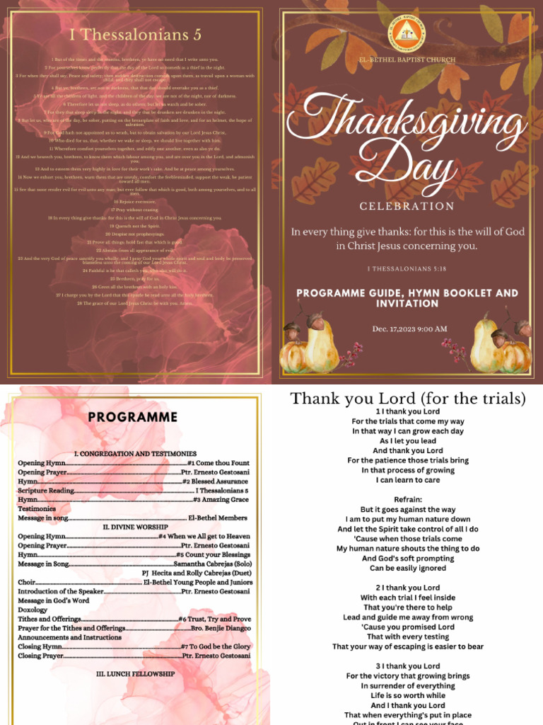 Thanksgiving Program | PDF