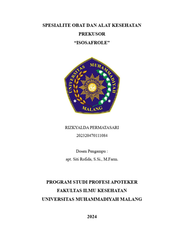 Prekursor Isosafrole | PDF