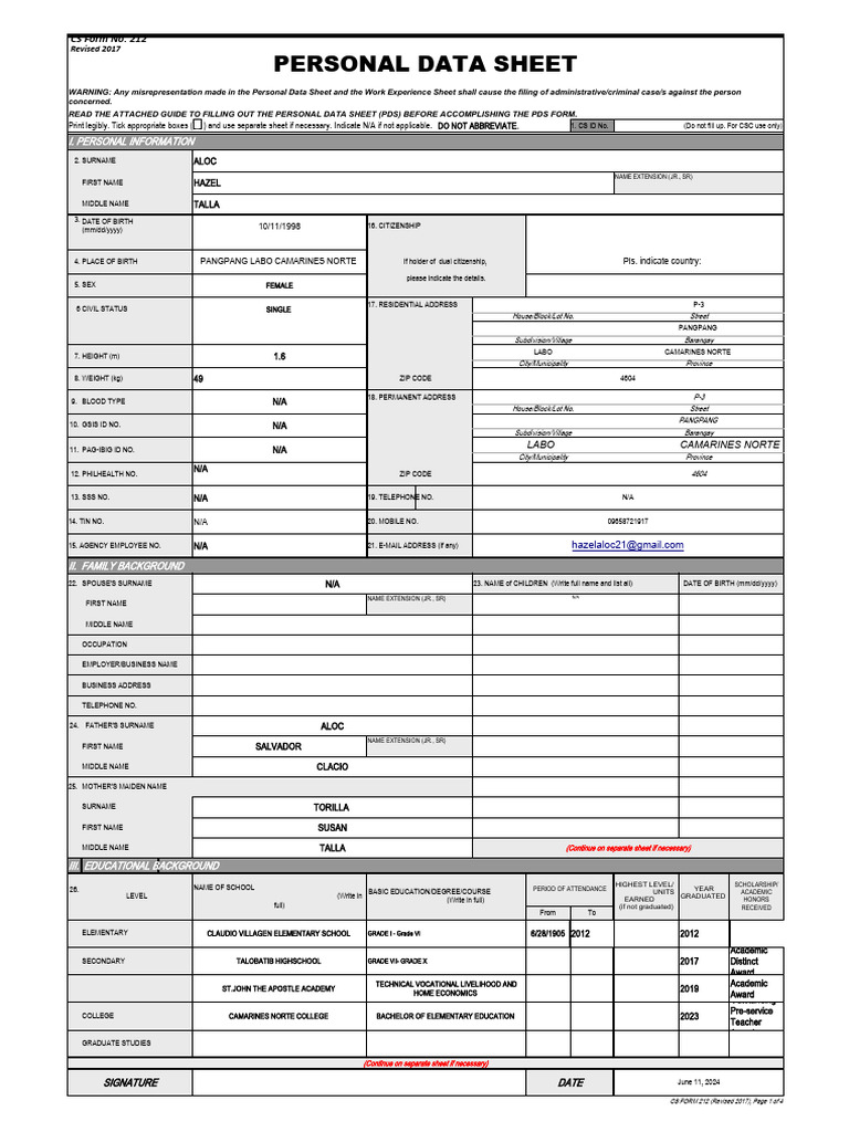 cs-form-no-212-personal-data-sheet-revised-download-free-pdf