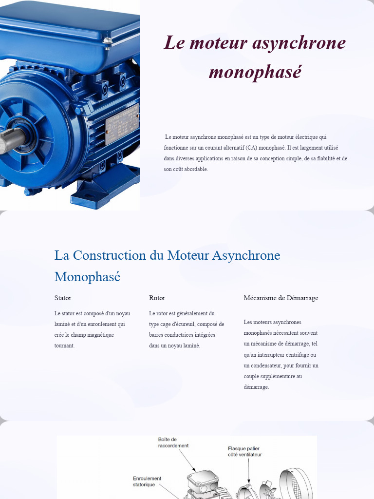 Fonctionnement du moteur asynchrone monophasé | PDF | Électrotechnique ...