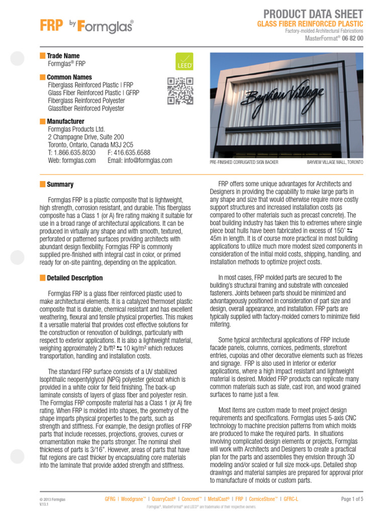 Formglas FRP: Architectural Solutions | PDF | Fibre Reinforced Plastic ...