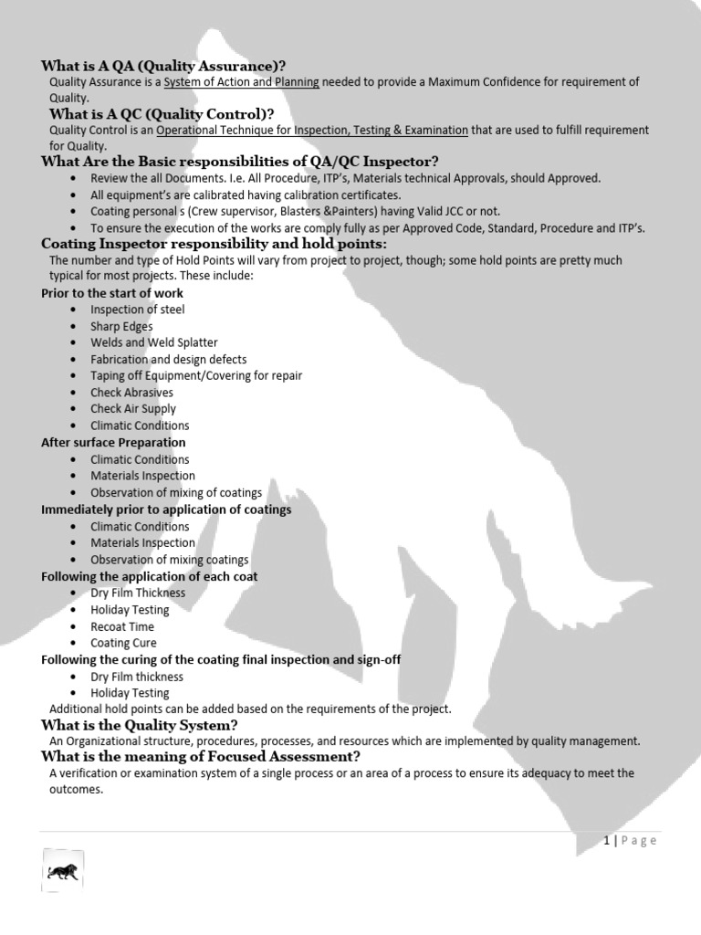 QA/QC Inspection and Quality Management | PDF | Paint | Quality Assurance