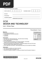 Sample Assessment Material Unit 3 Product Design and Manufacture | PDF ...