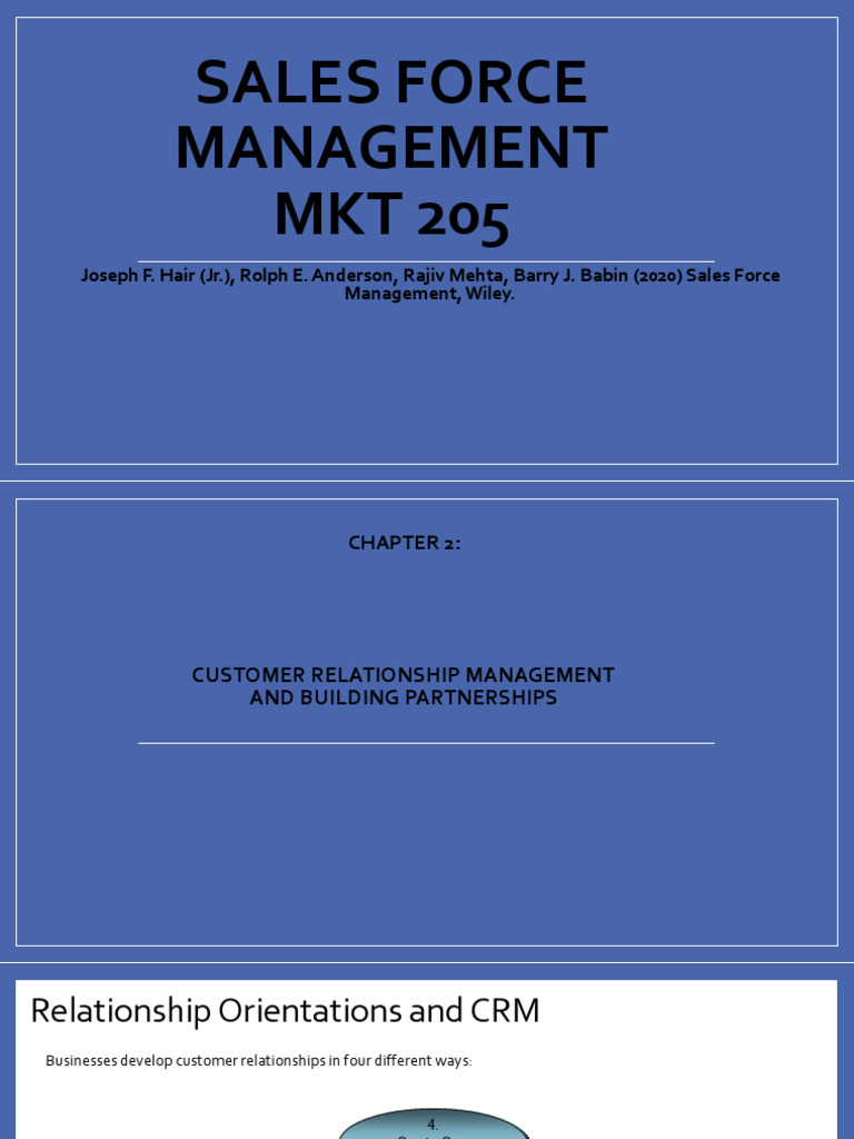 Customer Relationship Management in Sales | PDF | Customer Relationship ...