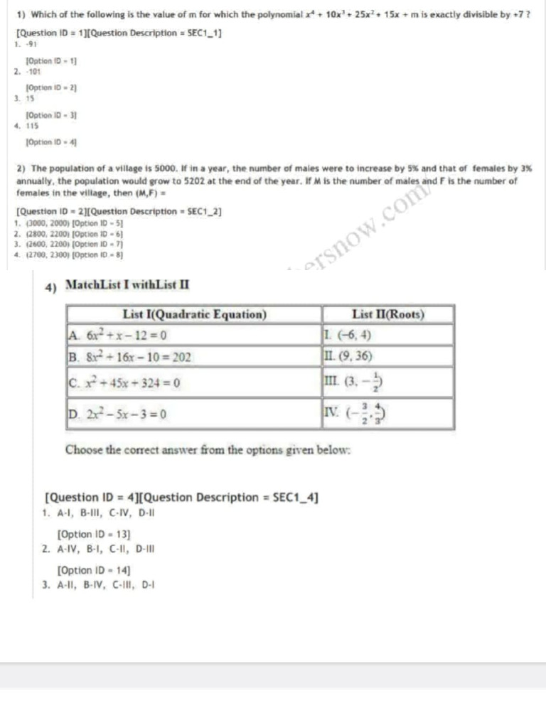 SNAP Miscellaneous Ques. | PDF