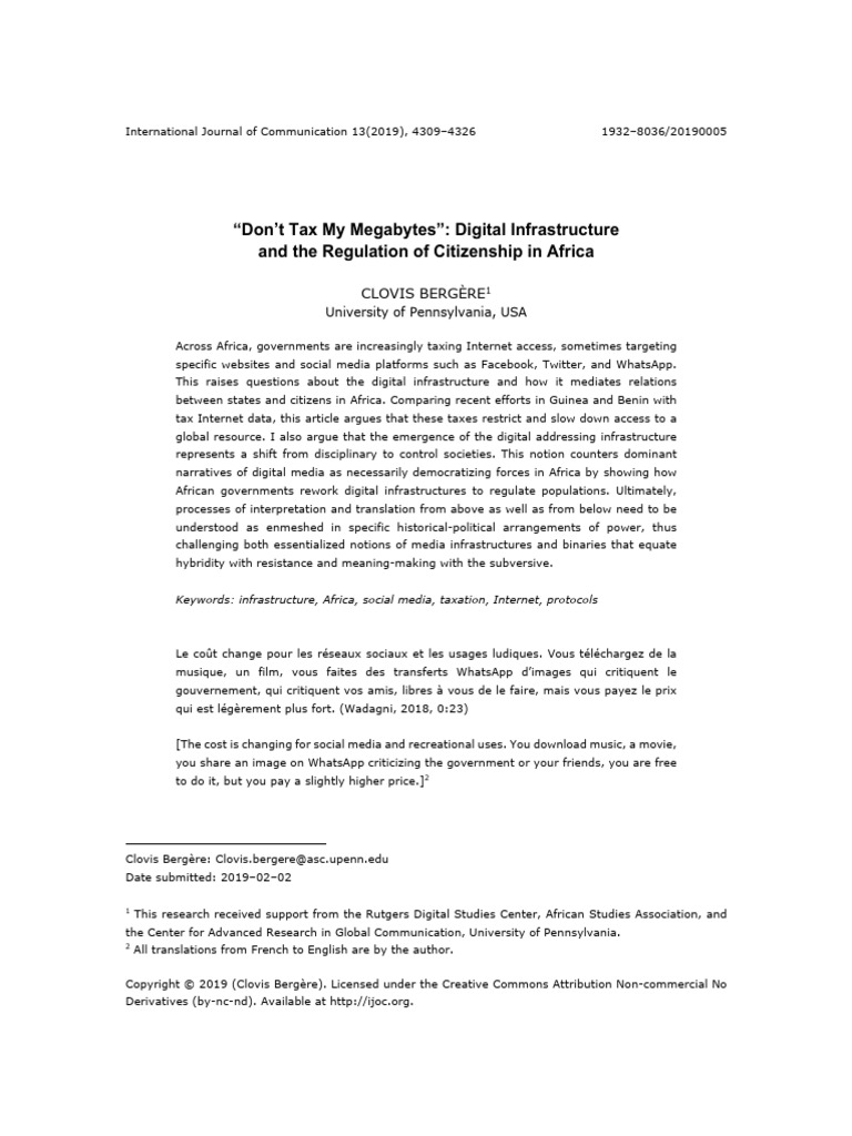Internet Taxation and Citizenship in Africa | PDF | Taxes | Internet