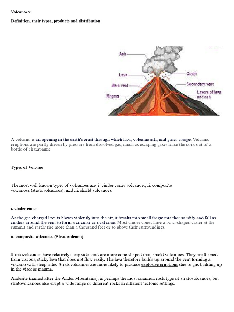 Types and Distribution of Volcanoes | PDF | Volcano | Lava